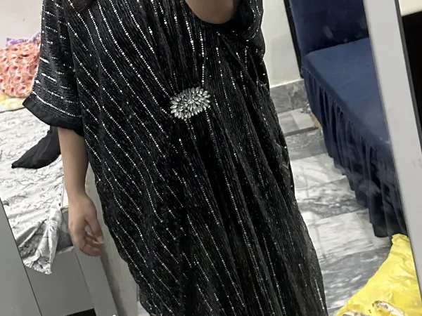 Elegant black 2-piece Spark kaftan arabic dress