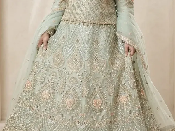 Elegant Sea Green 4-Piece Lehnga Kurti Set