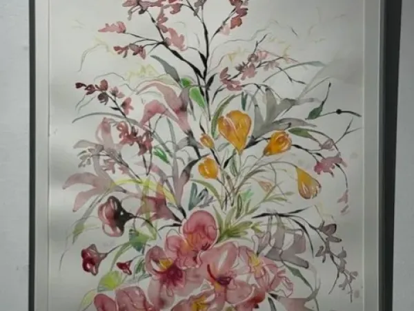 Handmade flowers painting frame
