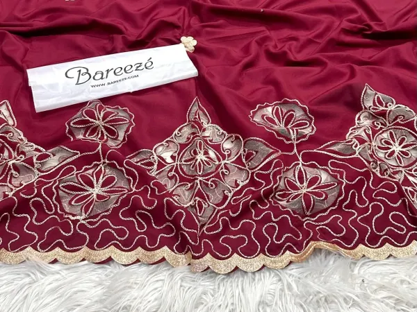 Bareeza swiss lawn laser cut work shawwal
